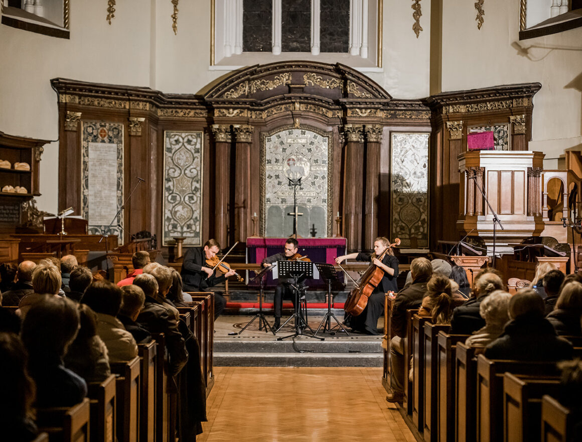 Maxim Rysanov, Nikita Boriso-Glebsky and Dora Kokas in St. Anne's Church, Dublin