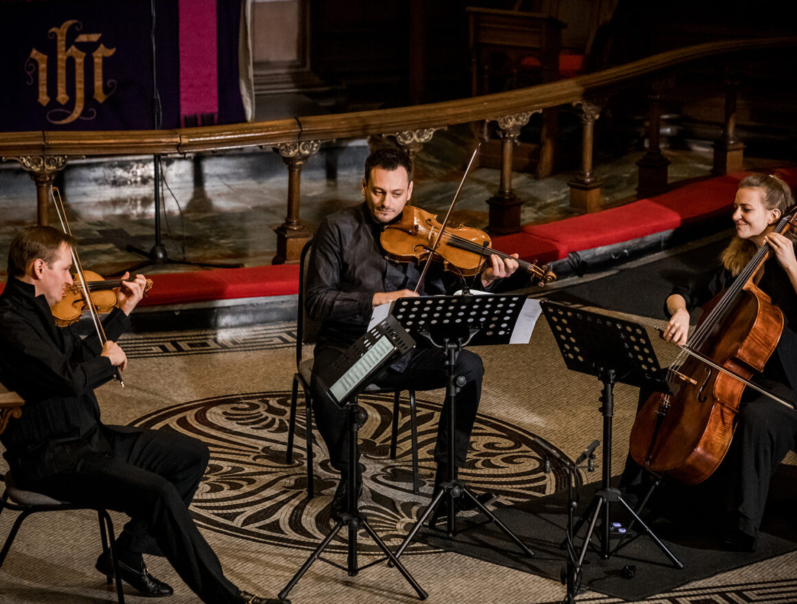 Maxim Rysanov, Nikita Boriso-Glebsky, Dora Kokas in St Annes Church Dublin